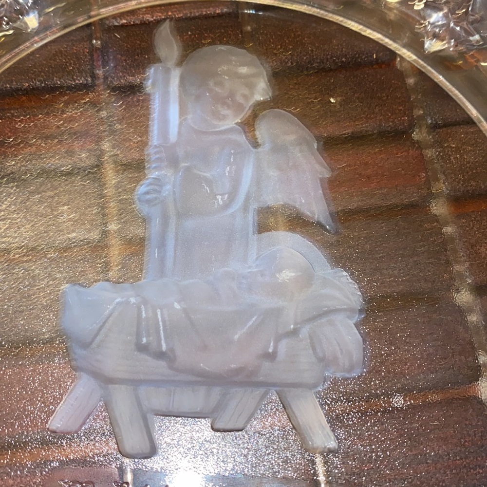 MJ Hummel 1996 Glass Nativity Plate New No Tag Or Box - Picture 2 of 4